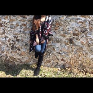 Aztec cardigan blanket wrap